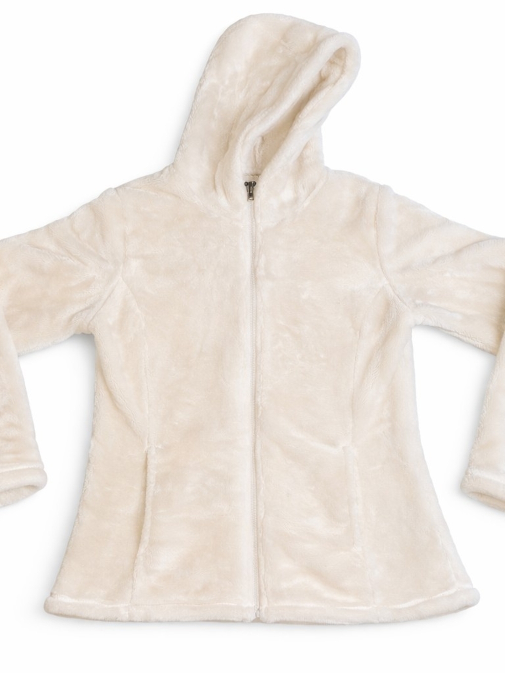 32 Degrees Heat Women’s Small Ivory Plush Fleece Full Zip Hooded Jacket
